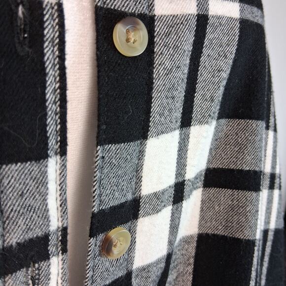 Jachs Girlfriend Black and White Plaid Button Up Grunge Goth Longsleeve Shirte - Picture 4 of 16